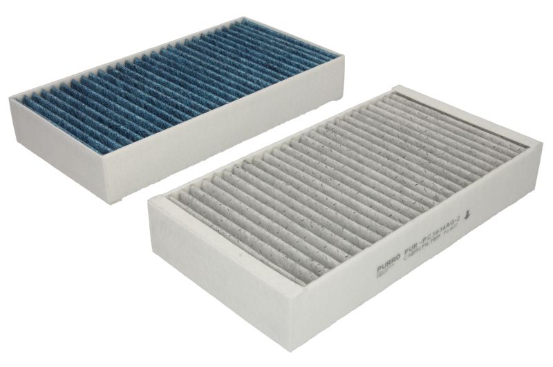 Filtru aer habitaclu cu carbon activat 254x134x41 mm set 2 bucati
