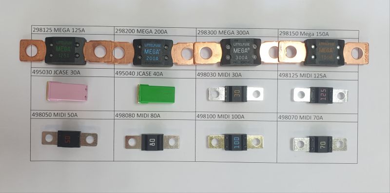 Sortimente de fuzibile JCASE;MIDI;MEGA 12 buc