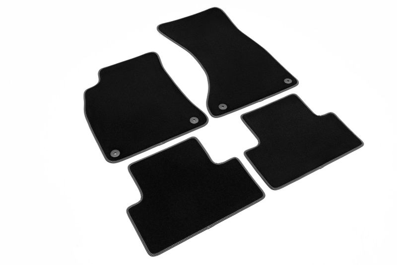 Covoras podea textil fata velours set 4 bucati negru