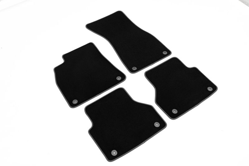 Covoras podea textil fata velours set 4 bucati negru
