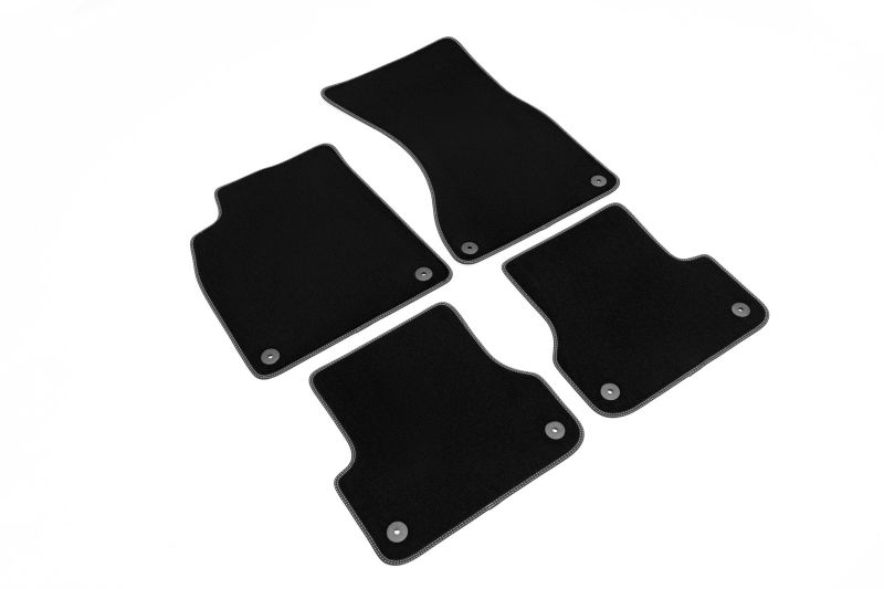 Covoras podea textil fata velours set 4 bucati negru