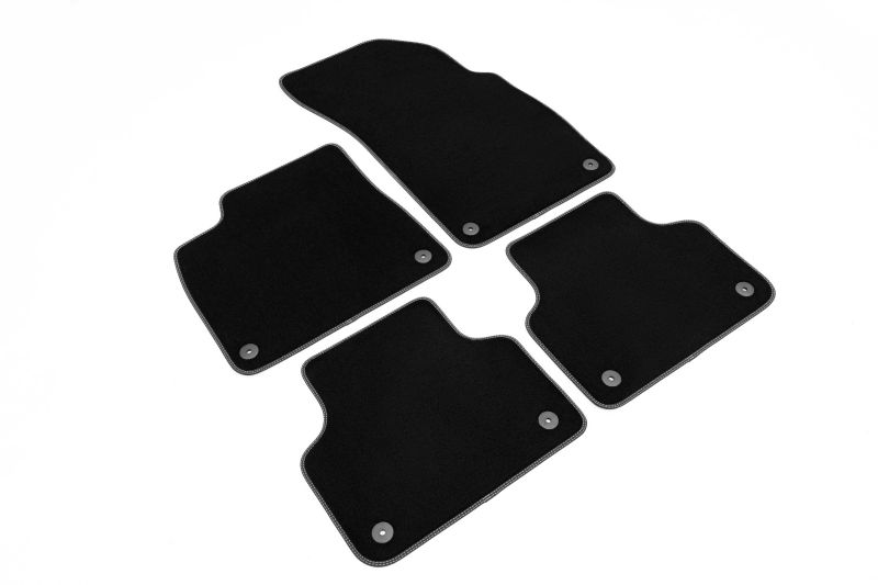Covoras podea textil fata velours set 4 bucati negru