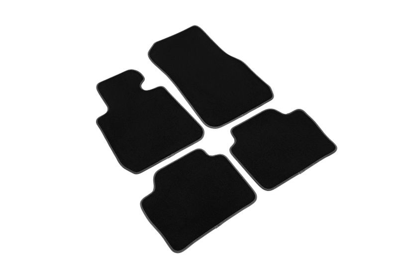 Covoras podea textil fata velours set 4 bucati negru