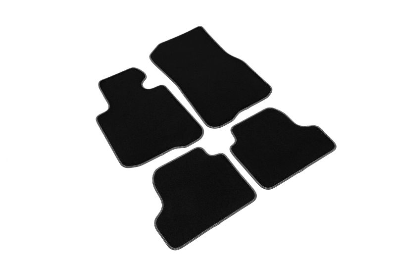 Covoras podea textil fata velours set 4 bucati negru