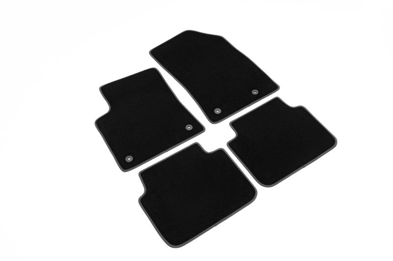 Covoras podea textil fata velours negru set 4 bucati
