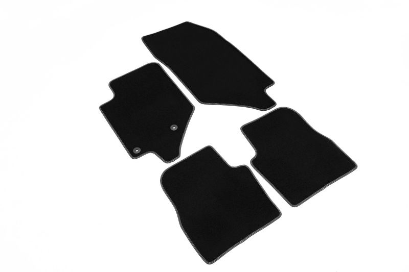 Covoras podea textil fata velours negru set 4 bucati