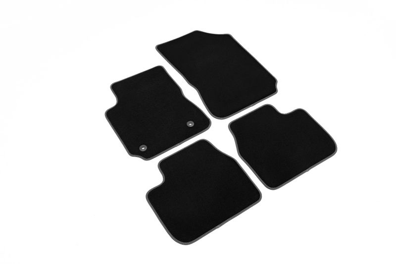 Covoras podea textil fata velours negru set 4 bucati