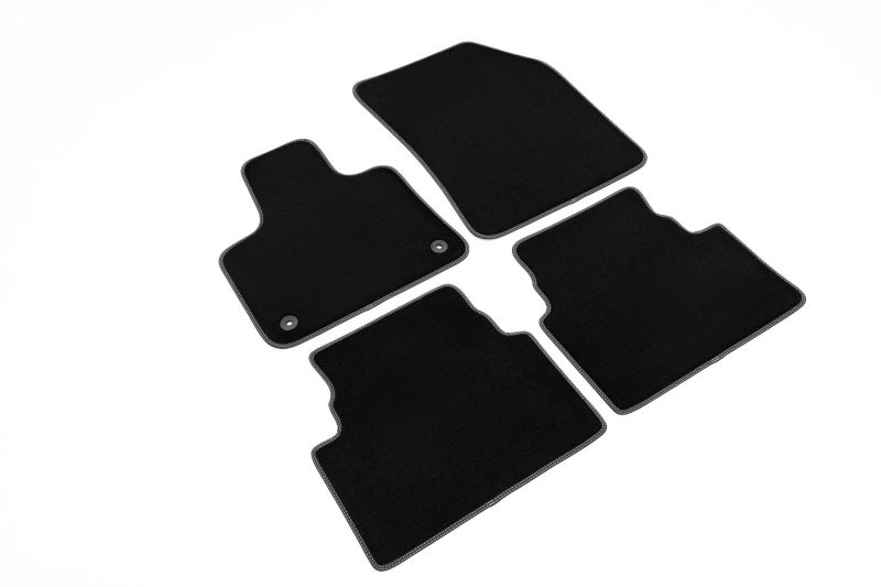 Covoras podea textil fata velours negru set 4 bucati