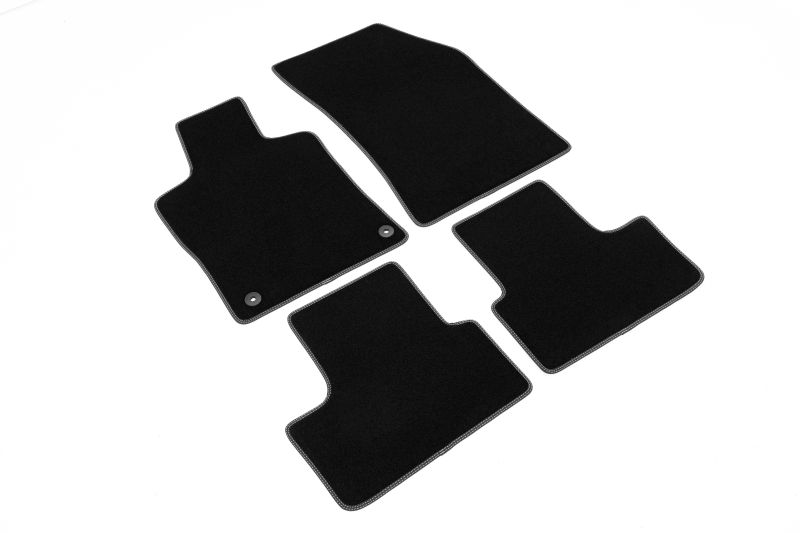Covoras podea textil fata velours negru set 4 bucati