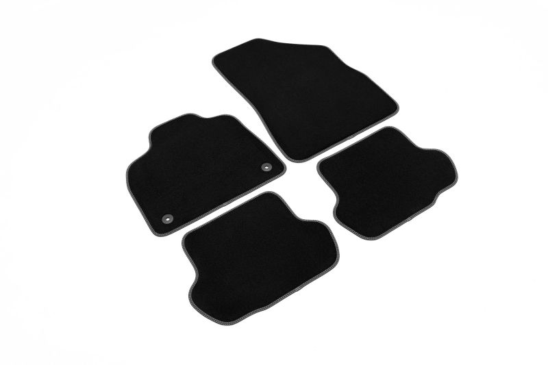 Covoras podea textil fata velours negru set 4 bucati