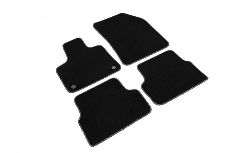 Covoras podea textil fata velours negru set 4 bucati