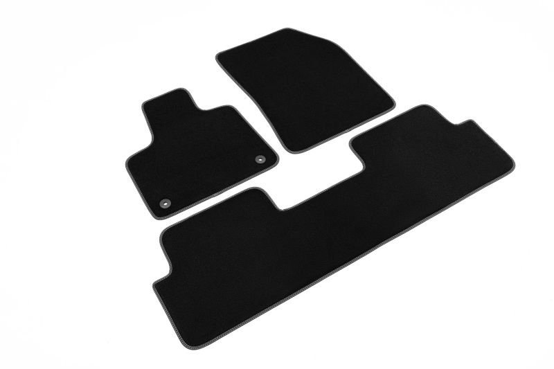 Covoras podea textil fata velours negru set 3 bucati