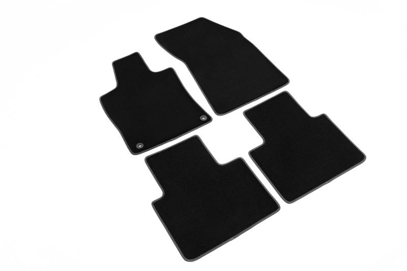Covoras podea textil fata velours negru set 4 bucati