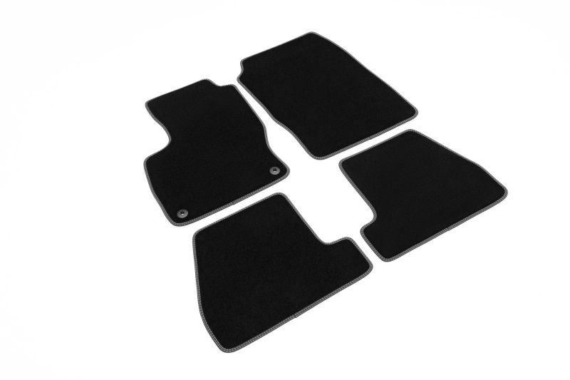 Covoras podea textil fata velours negru set 4 bucati