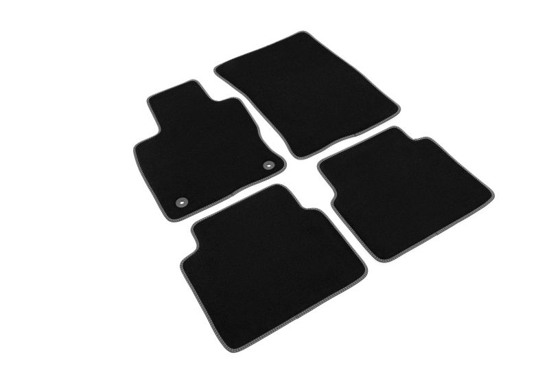 Covoras podea textil fata velours negru set 4 bucati