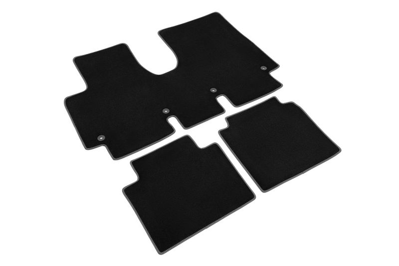 Covoras podea textil fata velours negru set 3 bucati