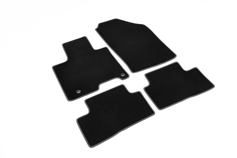 Covoras podea textil fata velours negru set 4 bucati