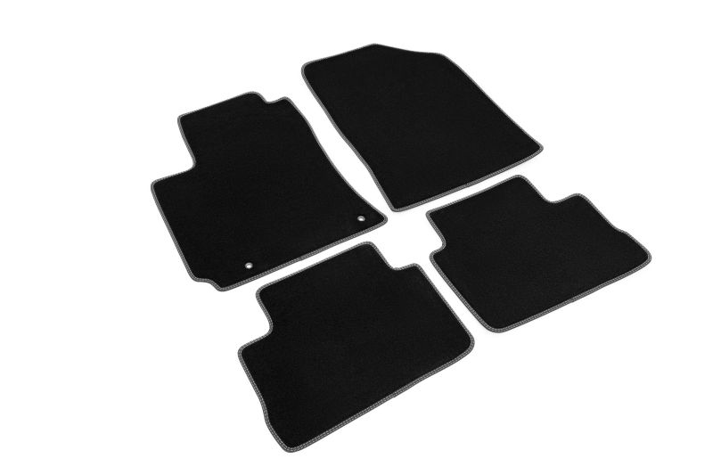 Covoras podea textil fata velours negru set 4 bucati