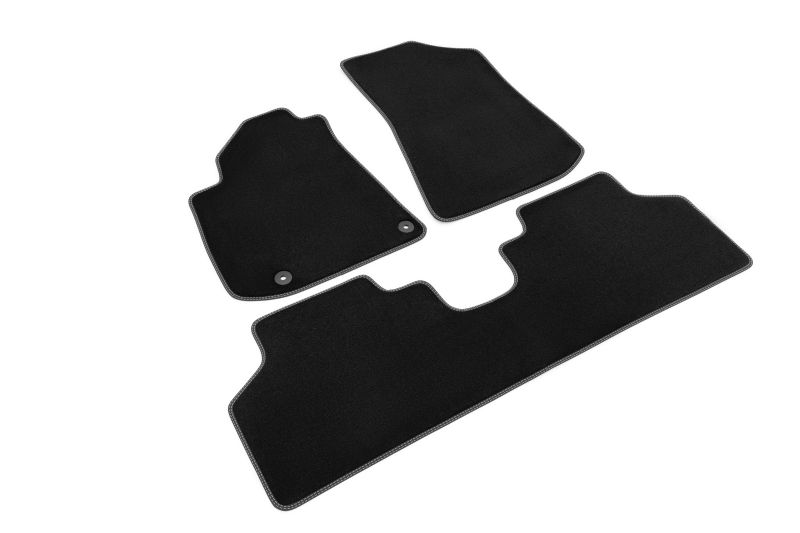 Covoras podea textil fata velours negru set 3 bucati