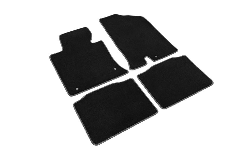 Covoras podea textil fata velours negru set 4 bucati
