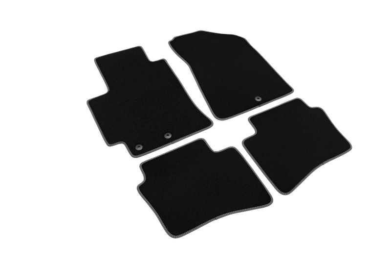 Covoras podea textil fata velours negru set 4 bucati