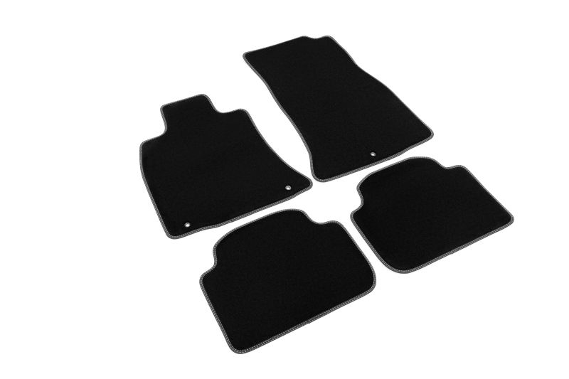 Covoras podea textil fata velours negru set 4 bucati