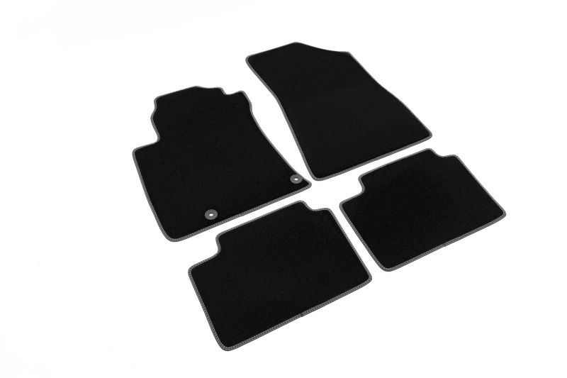 Covoras podea textil fata velours negru set 4 bucati