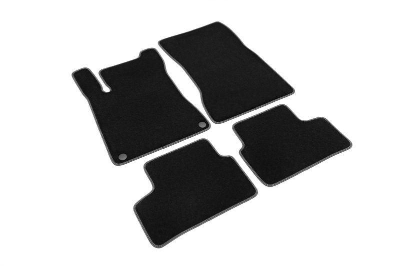 Covoras podea textil fata velours negru set 4 bucati