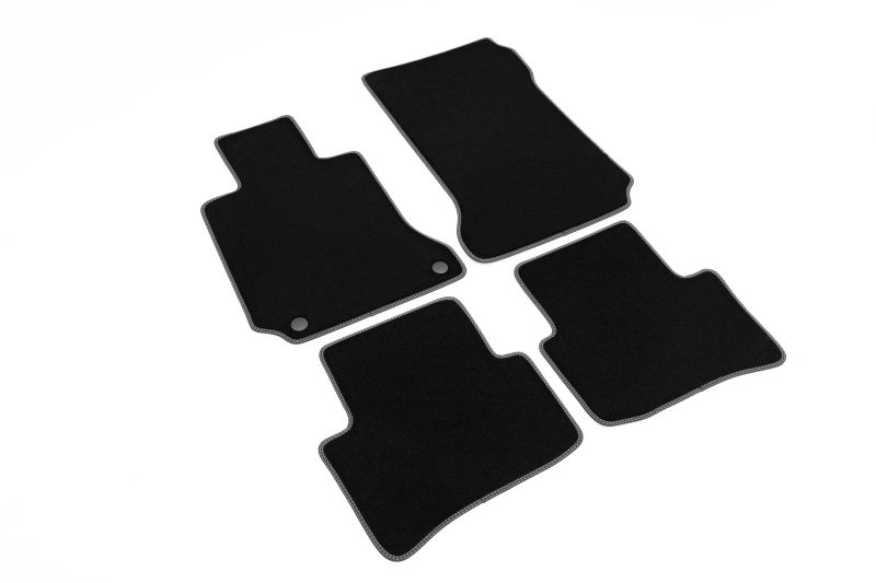 Covoras podea textil fata velours negru set 4 bucati