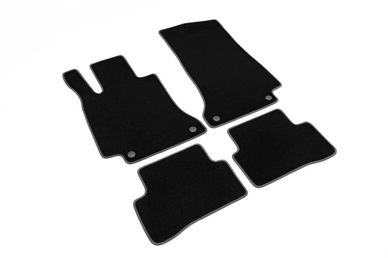 Covoras podea textil fata velours negru set 4 bucati
