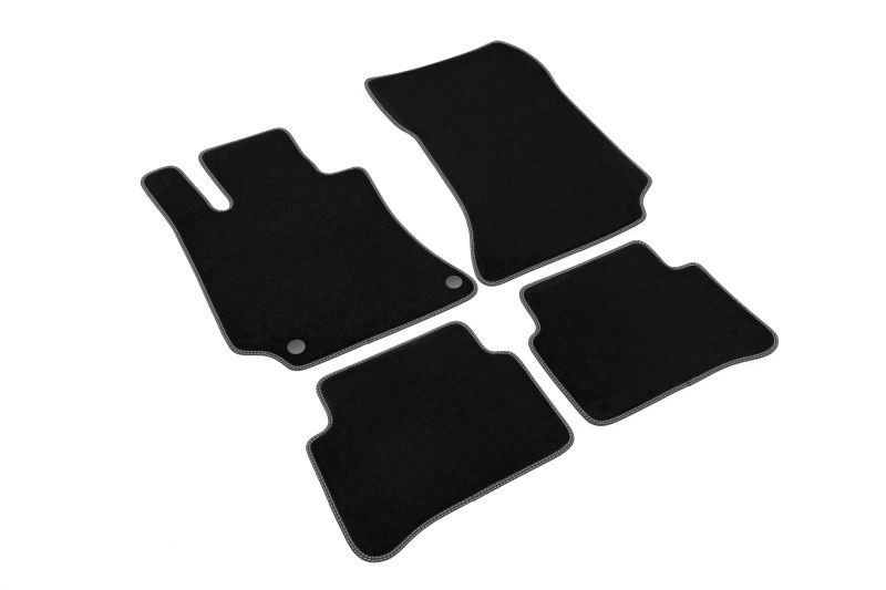 Covoras podea textil fata velours negru set 4 bucati