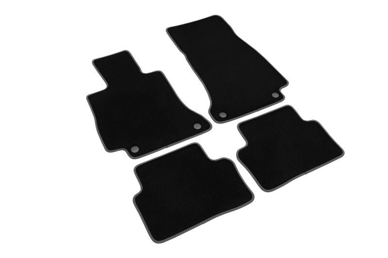 Covoras podea textil fata velours negru set 4 bucati
