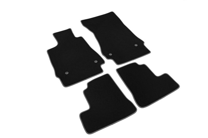 Covoras podea textil fata velours negru set 4 bucati