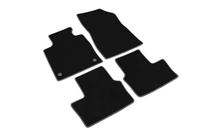 Covoras podea textil fata velours negru set 4 bucati