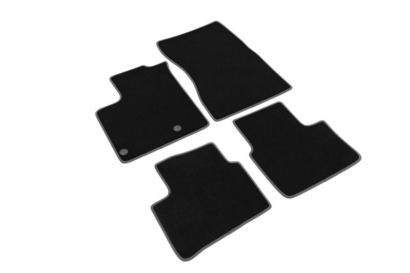Covoras podea textil fata velours negru set 4 bucati
