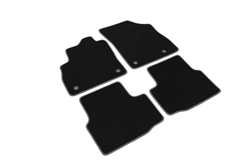 Covoras podea textil fata velours negru set 4 bucati