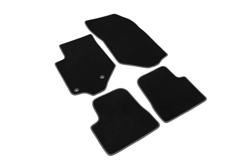 Covoras podea textil fata velours negru set 4 bucati