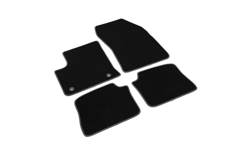 Covoras podea textil fata velours negru set 4 bucati