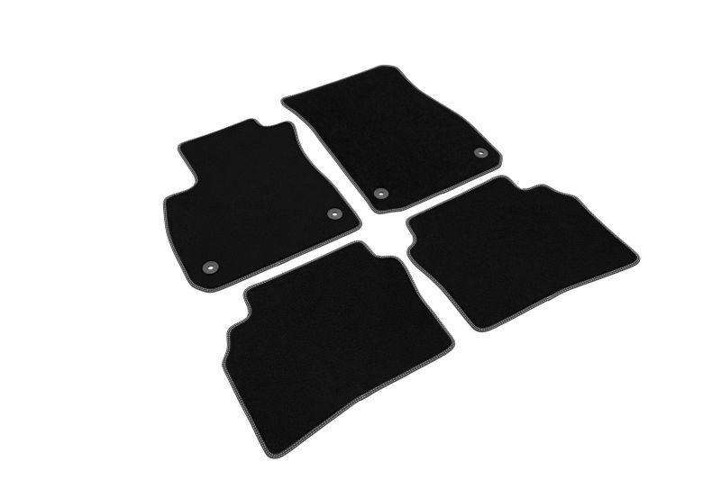 Covoras podea textil fata velours negru set 4 bucati