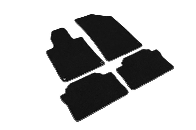 Covoras podea textil fata velours negru set 4 bucati
