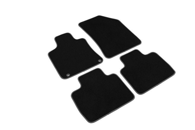 Covoras podea textil fata velours negru set 4 bucati
