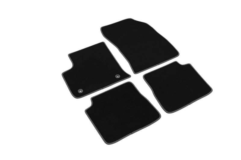 Covoras podea textil fata velours negru 4 bucati