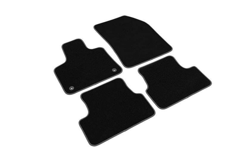 Covoras podea textil fata velours negru 4 bucati