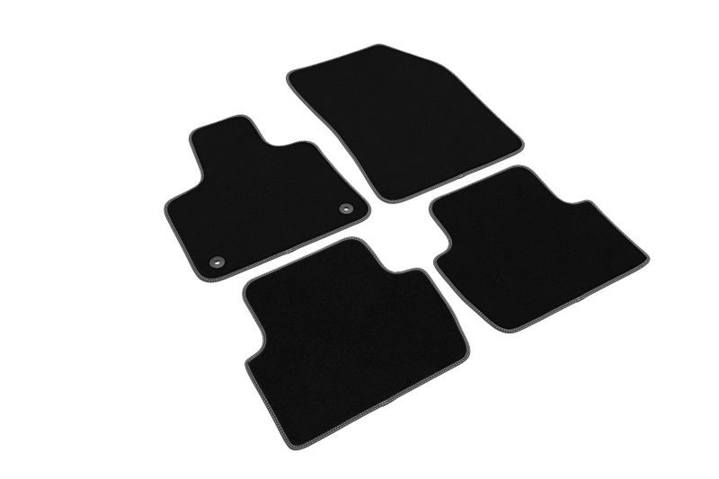 Covoras podea textil fata velours negru 4 bucati