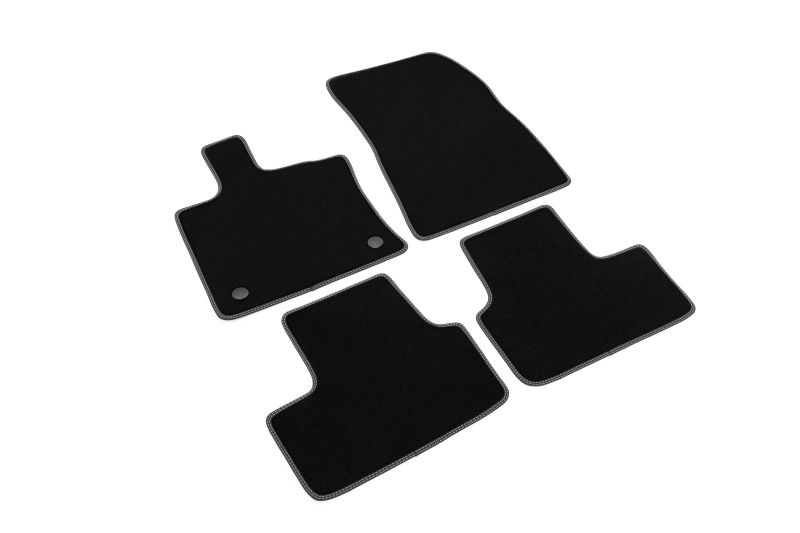Covoras podea textil fata velours negru 4 bucati
