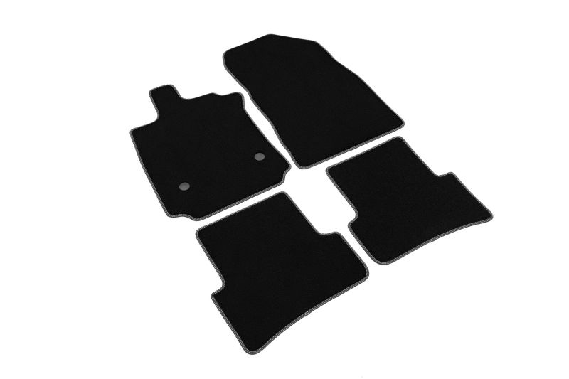 Covoras podea textil fata velours negru 4 bucati