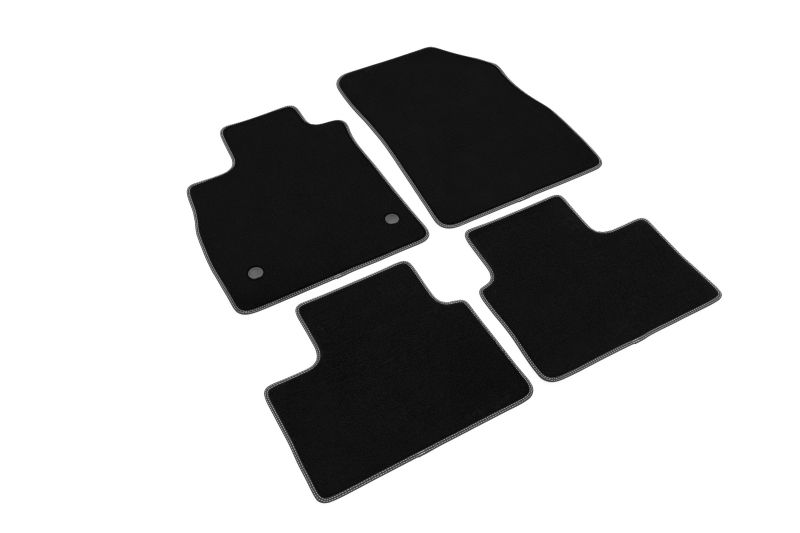 Covoras podea textil fata velours negru 4 bucati