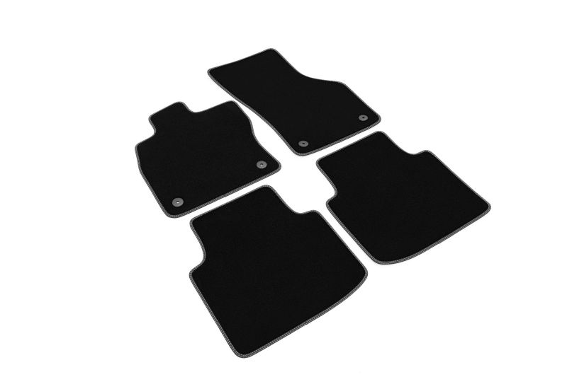 Covoras podea textil fata velours negru 4 bucati