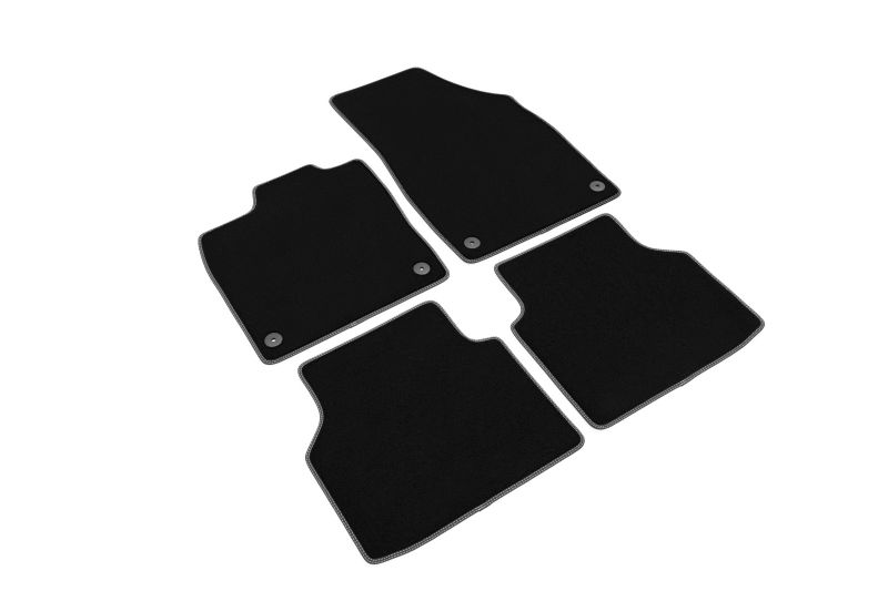 Covoras podea textil fata velours negru 4 bucati