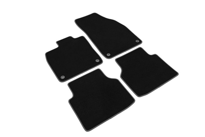 Covoras podea textil fata velours negru 4 bucati
